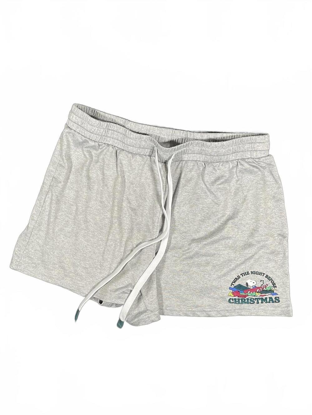 Peanuts Snoopy Gray 'Twas The Night Before Christmas' Casual Shorts Size Medium